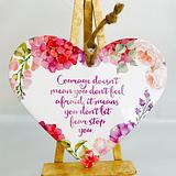 Ceramic Floral Hanging Heart with Inspirational Quote